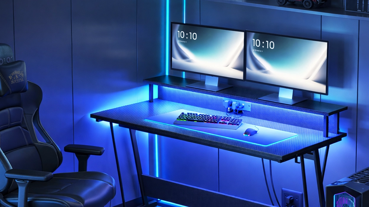 escritorio con luz LED Vasagle