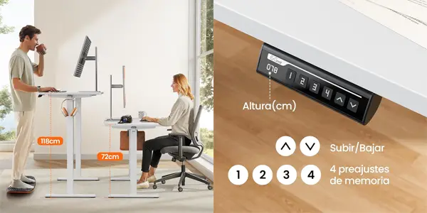 Escritorio de pie eléctrico ErGear de altura ajustable