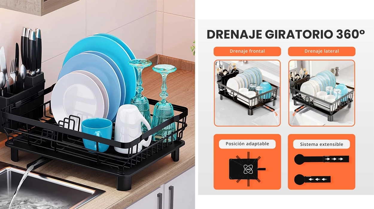 escurreplatos Jupplies de acero inoxidable