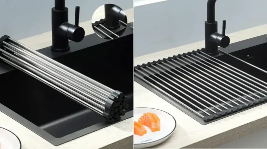 Escurreplatos plegable de acero inoxidable ViWaVee