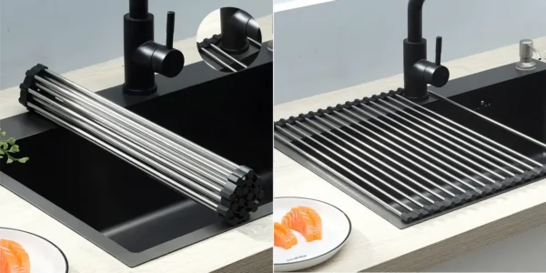 Escurreplatos plegable de acero inoxidable ViWaVee