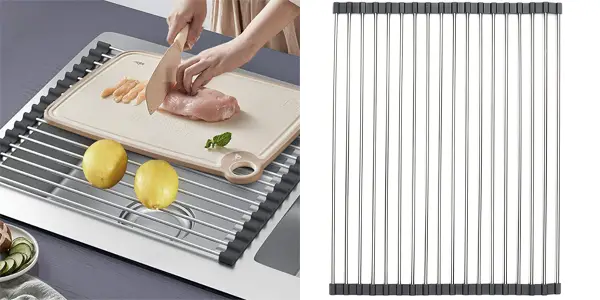 Escurreplatos plegable de acero inoxidable ViWaVee