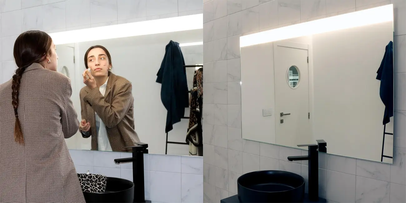 Espejo de baño Aplike Berlín de 80 x 70 cm con luz