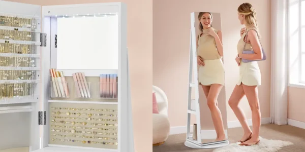 Espejo joyero de pie SONGMICS