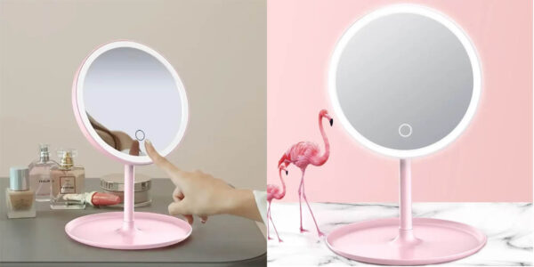 Espejo de maquillaje con luz LED
