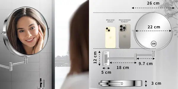 Espejo de maquillaje Gospire con brazo articulado