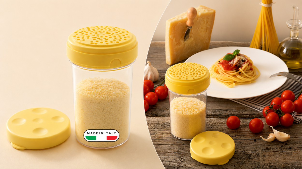Espolvoreador de queso rallado Snips 2en1 para servir y conservar en el frigorífico