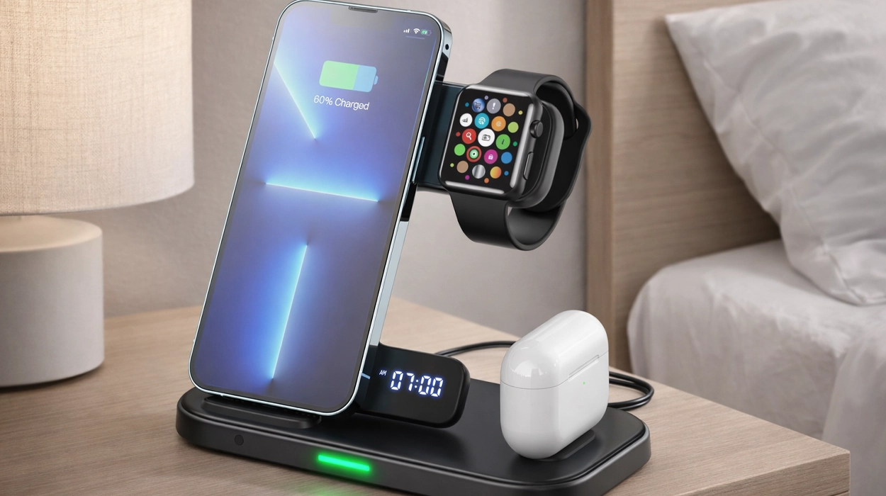 estación base de carga inalámbrica 3 en 1 Iniu para iPhone y Apple Watch
