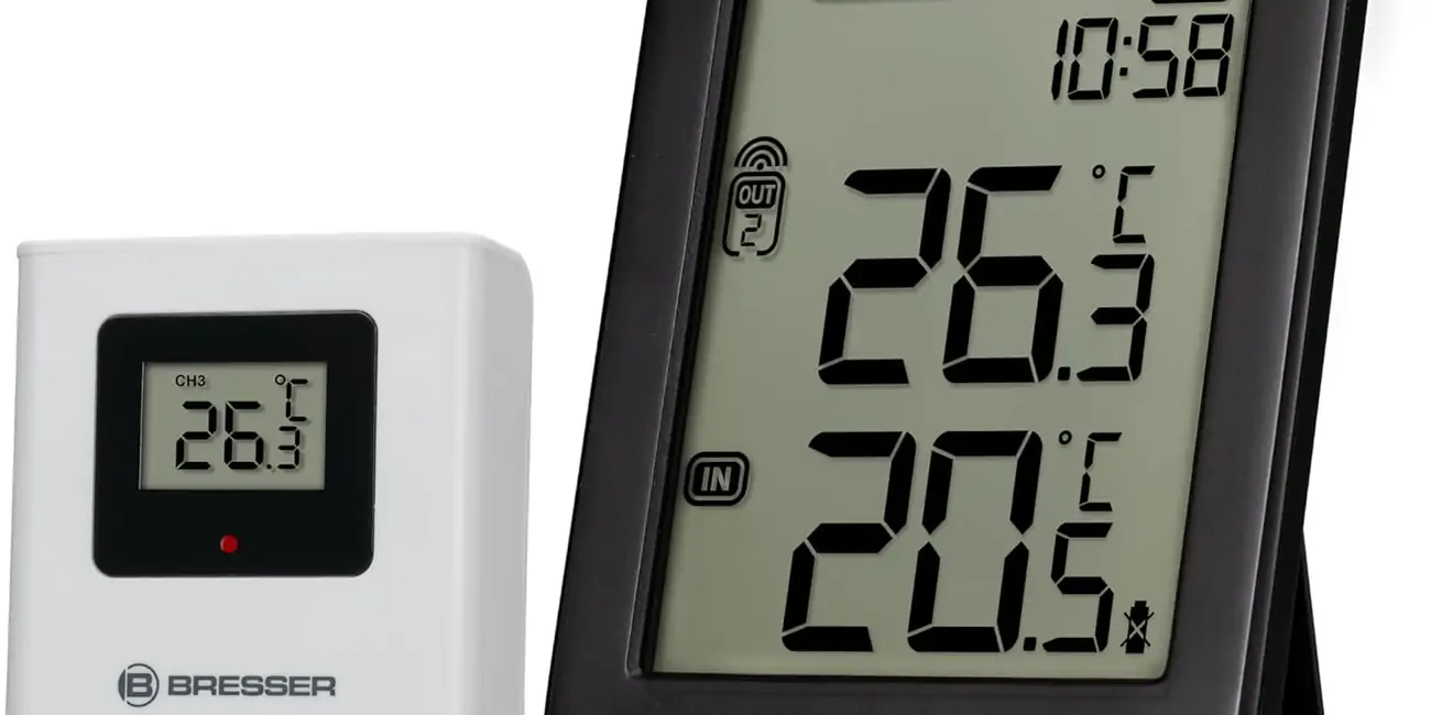 Estación meteorológica inalámbrica Bresser con sensor exterior Meteo Temp W