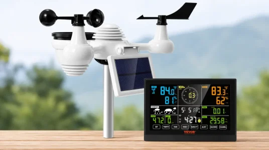 Estación meteorológica VEVOR 7 en 1 Wi-Fi con sensor exterior y pantalla de 7,5"