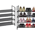 estante zapatero de 4 alturas T-LoVendo con capacidad para 16 pares