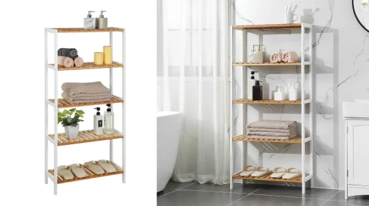 Estantería de baño de madera Songmics