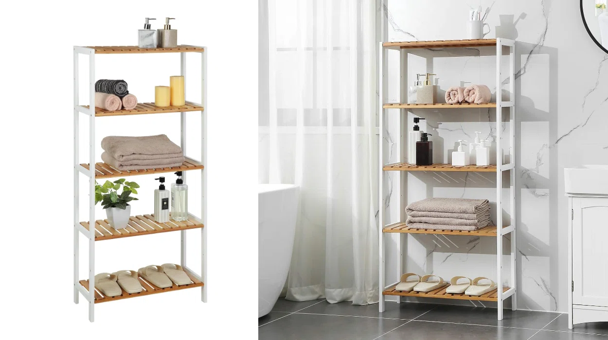 Estantería de baño de madera Songmics
