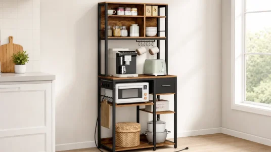 Estantería de cocina Vasagle KKS015K03 con regleta y cajón de tela