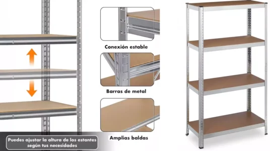 Estantería de acero galvanizado MikoMika de 4 baldas