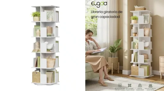 Estantería giratoria EUGAD de 5 niveles para libros y más