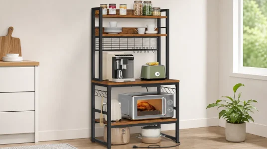 Estantería de cocina Vasagle para microondas con 4 enchufes y 2 puertos USB