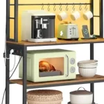 Estantería de cocina Vasagle con LED y regleta para microondas