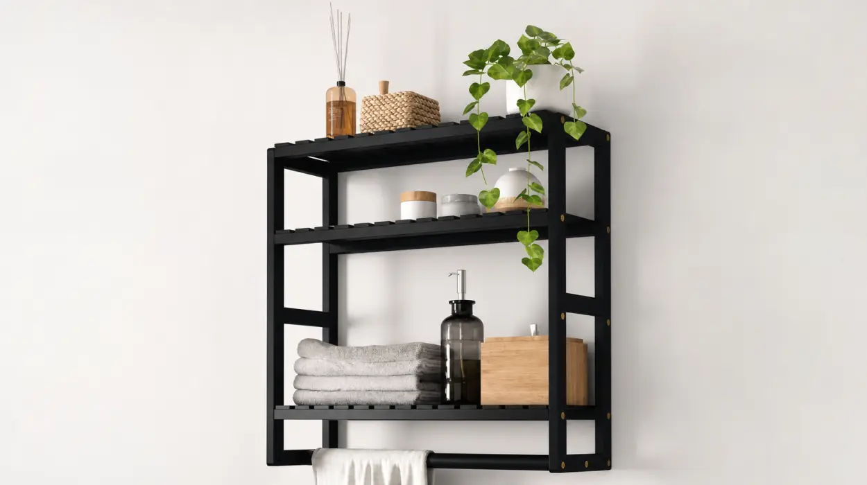Estantería de pared Bamworld de bambú, perfecta para baños o cocinas