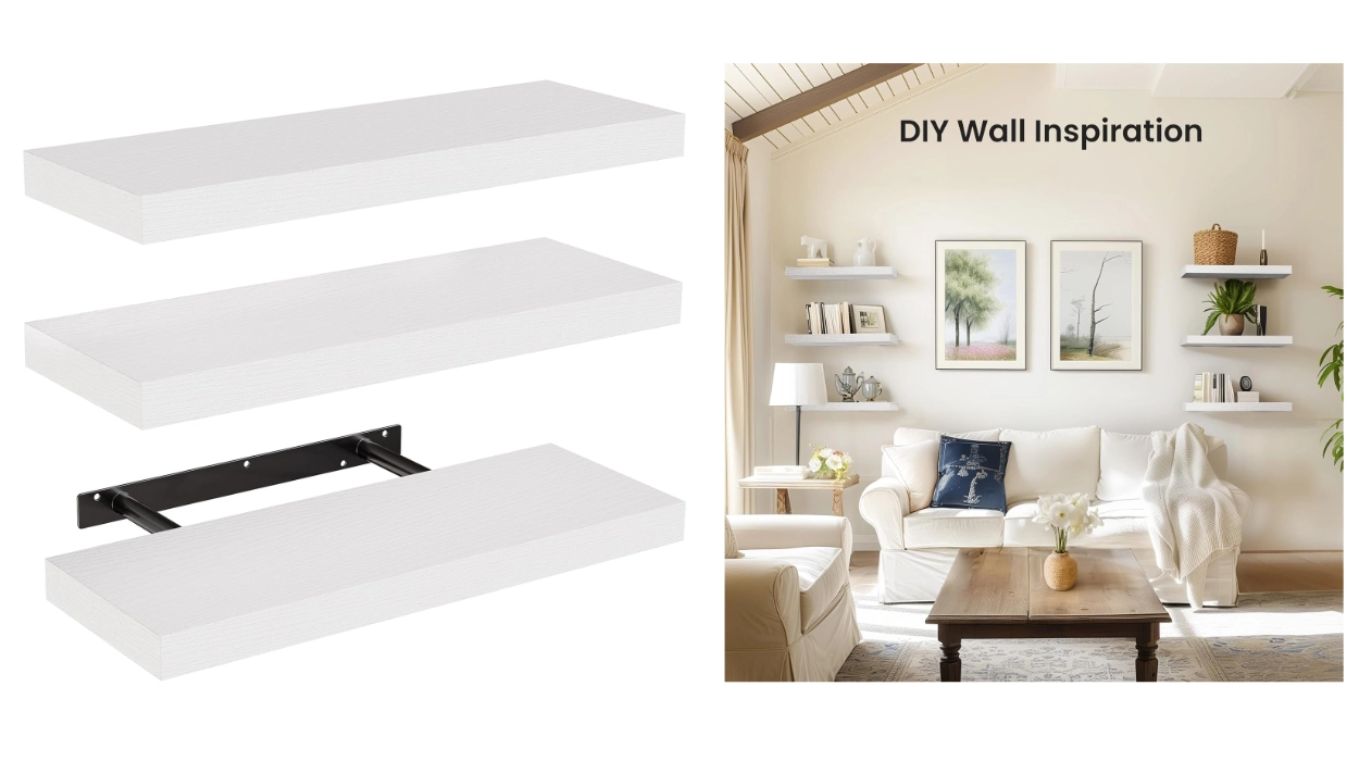 Estantes flotantes de pared con soportes invisibles