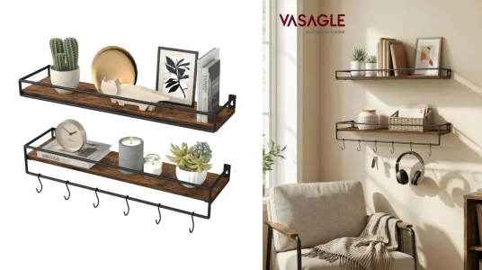estantes flotantes Vasagle con colgadores estilo industrial