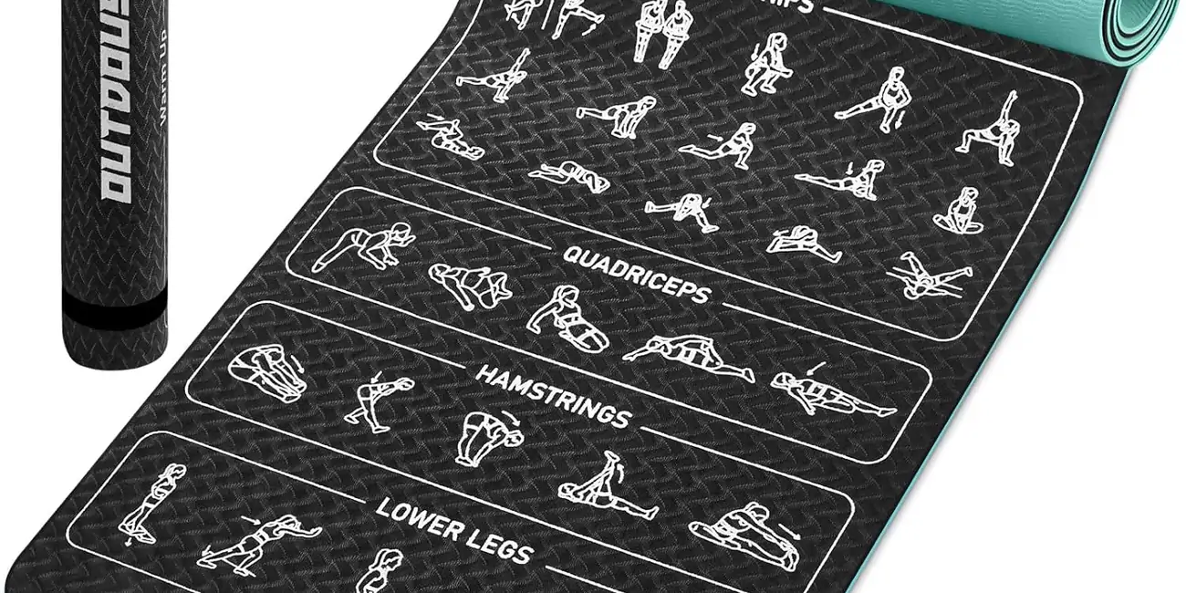 Esterilla de ejercicio Outdouse antideslizante con 70 posturas de yoga impresas