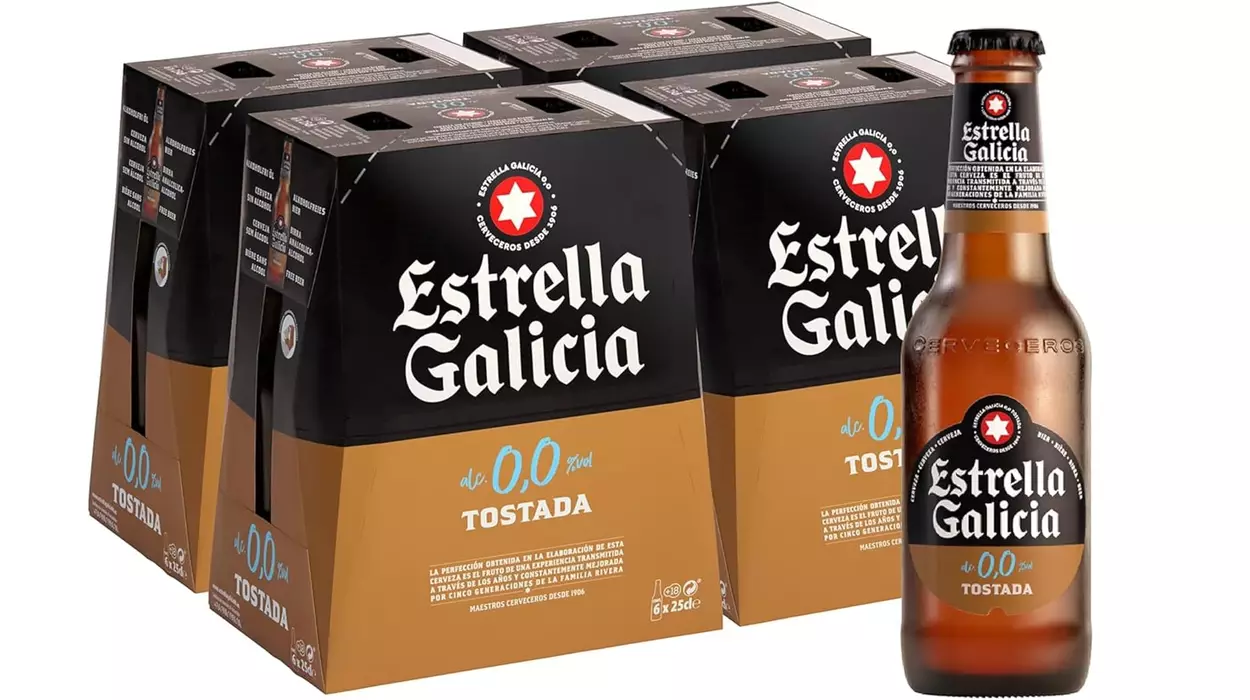 Pack x24 botellines cerveza Estrella Galicia 0,0 Tostada barata en Amazon