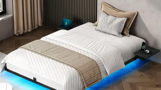 Estructura de cama YITAHOME 120 x 200 cm con LED y carga USB
