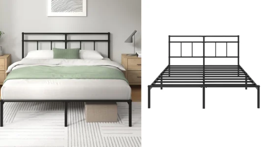 estructura de cama de metal Zinus Elias 200 x 140 cm con cabecero