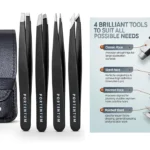 estuche con 4 pinzas de depilar Portentum