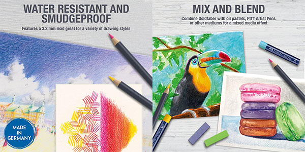 Estuche de metal con 24 lápices ecológicos de colores Faber-Castell Goldfaber barato