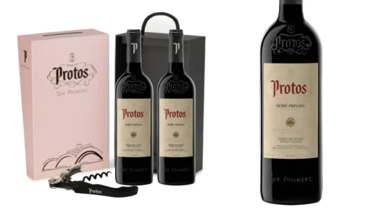 estuche regalo de 2 botellas de vino tinto Protos Serie Privada Ribera del Duero con sacacorchos