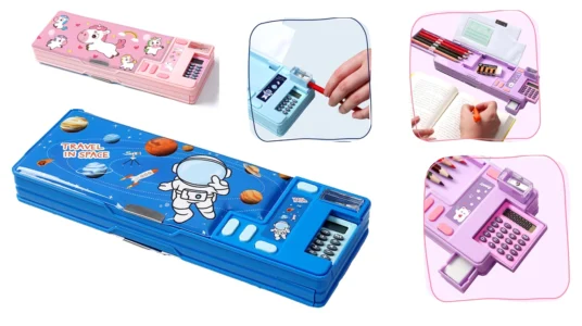 estuches escolares Pop Up LilyBeauty con botones y compartimentos