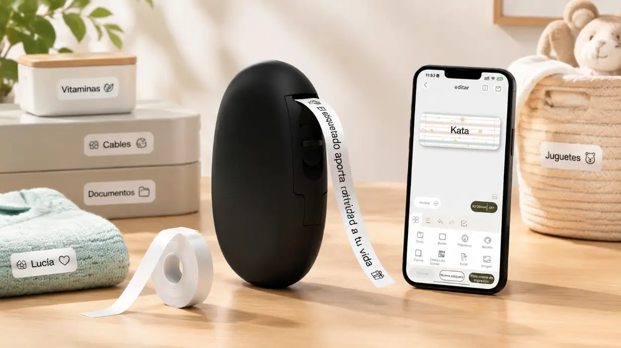 Etiquetadora SUPVAN E10 Bluetooth con etiquetas adhesivas continuas