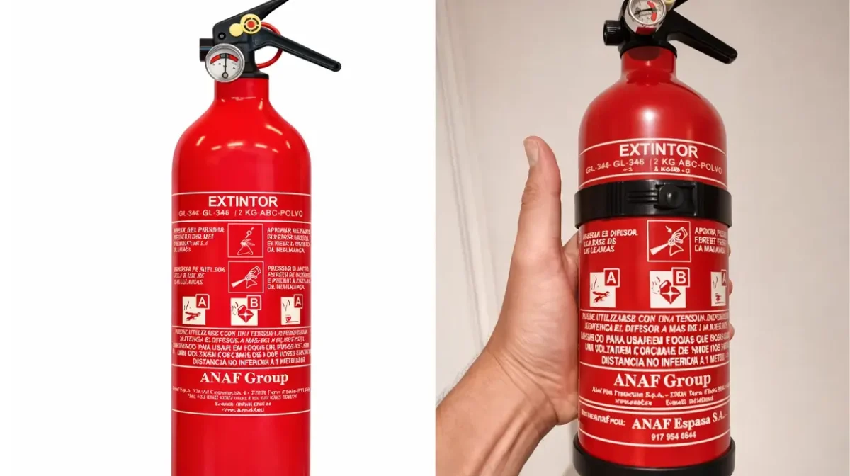 Extintor ABC de 1 Kg con soporte para pared