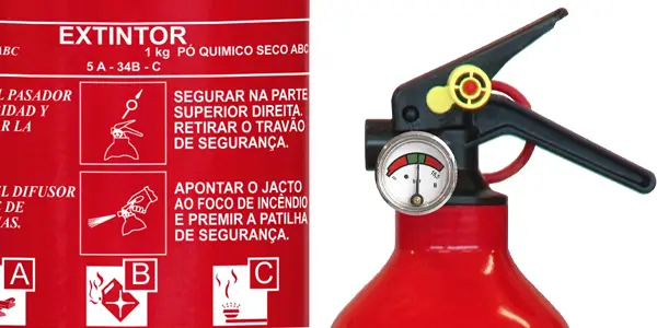 Extintor ANAF Group de 1 kilo con soporte para pared