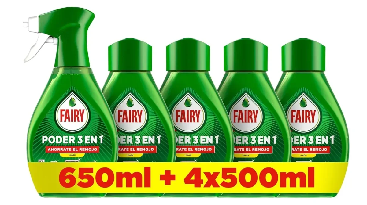 Fairy poder sin remojo Limón Spray 650 ml + 4 recambios 500 ml