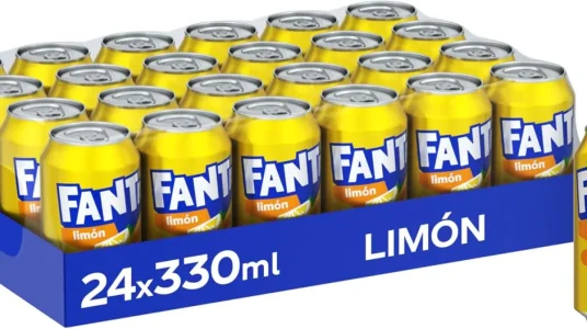 Pack de 24 latas de Fanta Limón de 330 ml, bajo en calorías y con zumo natural