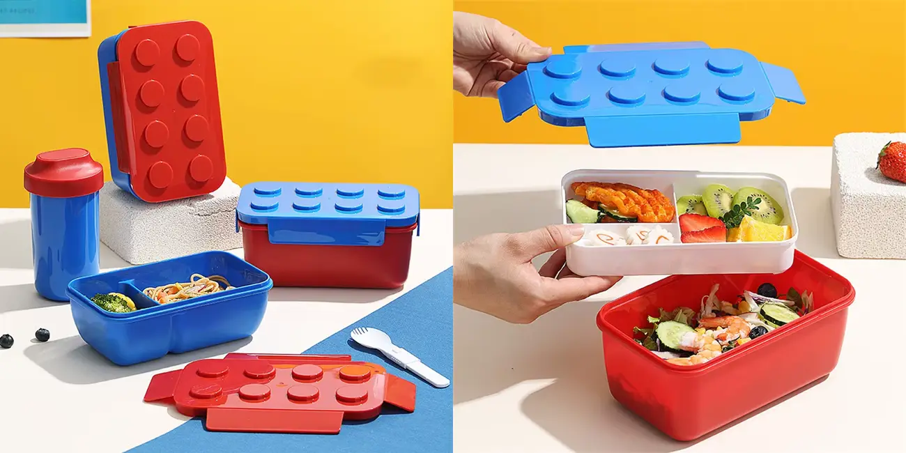 Fiambrera bento estilo bloque de LEGO