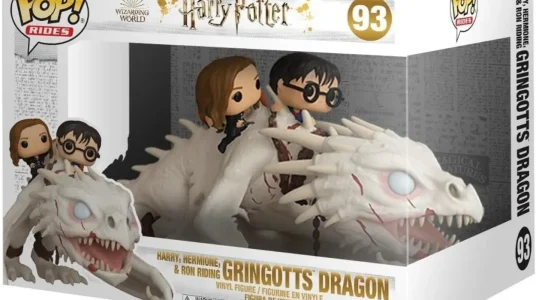 Figura de vinilo Funko Pop! Ride: Dragón con Harry, Ron y Hermione de Harry Potter