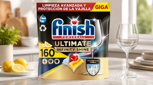 Pack x160 Pastillas para lavavajillas Finish Powerball Ultimate Infinity Shine Limón