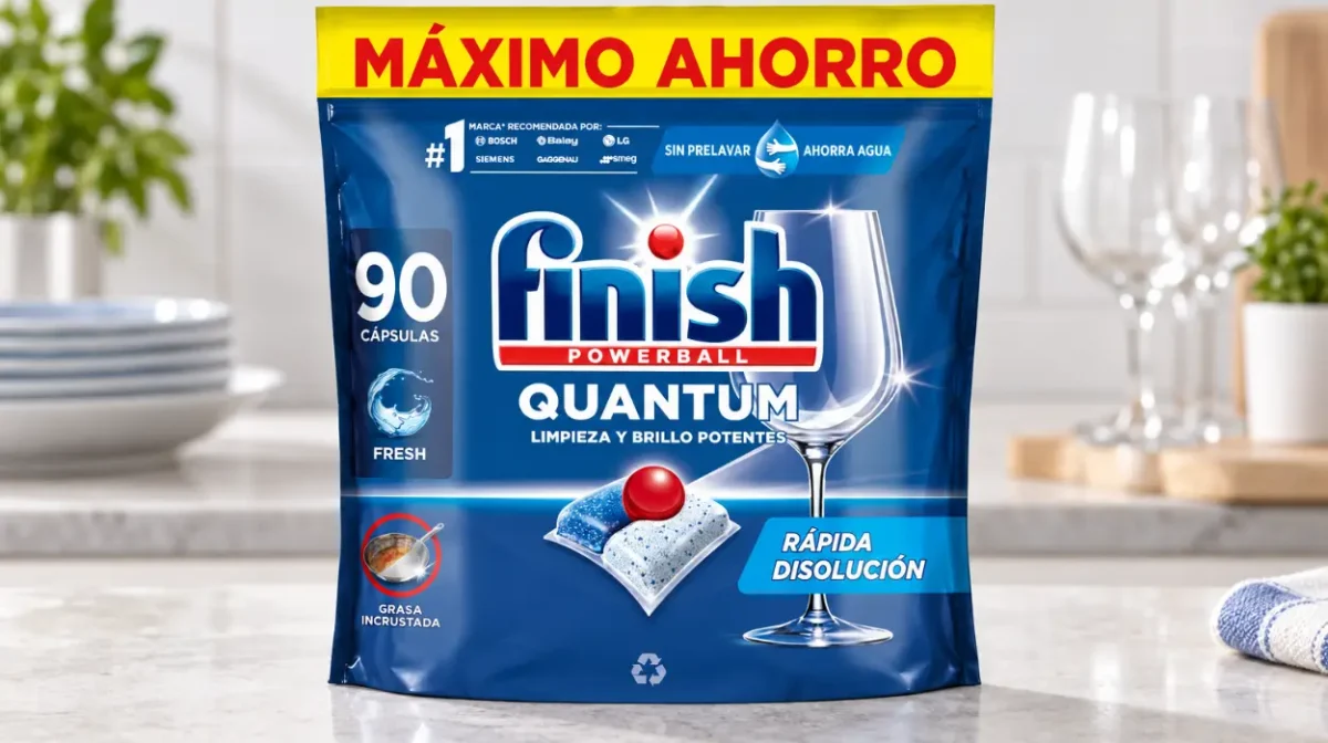 Pack 90 pastillas Finish Powerball Quantum All in 1 para lavavajillas