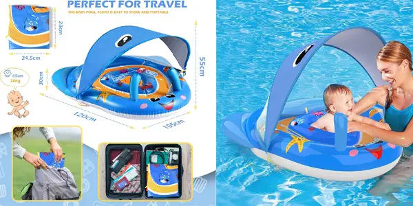 flotador con asiento y sombrilla para bebés oferta