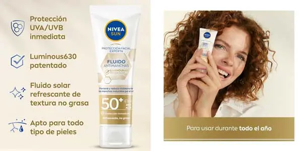 Fluido facial antimanchas Nivea Sun oferta
