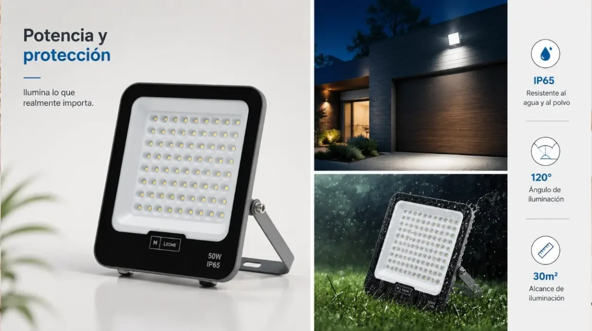 Máxima iluminación exterior con el foco LED Napoli Plus: 50W, 6.000 lm y protección IP65