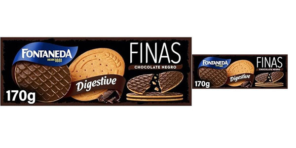 Fontaneda Digestive galletas finas chocolate negro