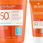 Fotoprotector Rilastil Sun System SPF 50+ con textura aterciopelada, hipoalergénico y resistente al agua