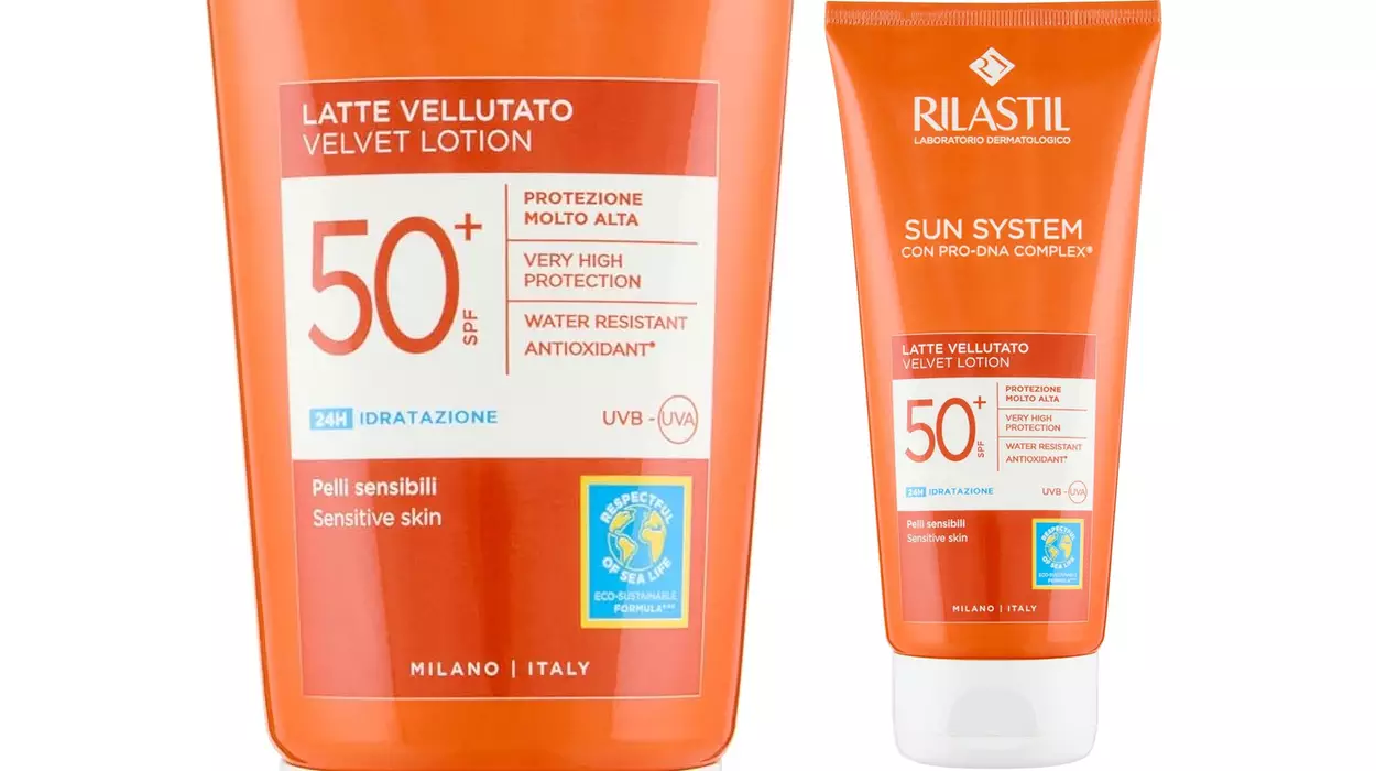 Fotoprotector Rilastil Sun System SPF 50+ con textura aterciopelada, hipoalergénico y resistente al agua