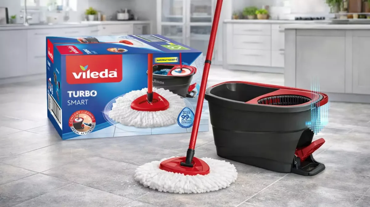 Fregona y cubo VILEDA Turbo Smart con escurridor accionado por pedal