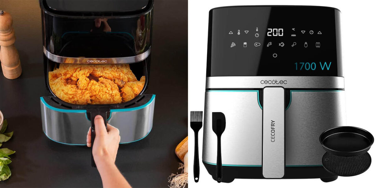 Freidora de aire Cecofry Full InoxBlack 5500 Pro de 1700W con accesorios